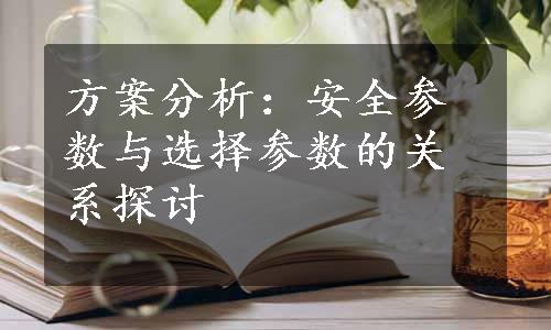 方案分析：安全参数与选择参数的关系探讨