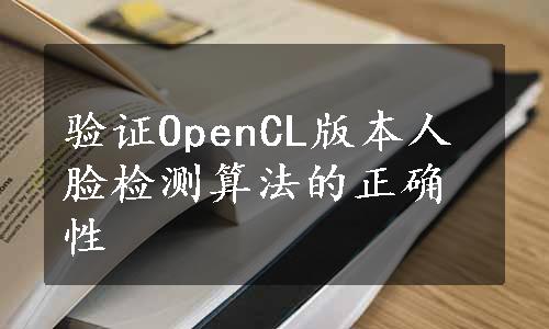 验证OpenCL版本人脸检测算法的正确性