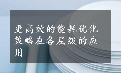 更高效的能耗优化策略在各层级的应用