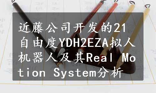 近藤公司开发的21自由度YDH2EZA拟人机器人及其Real Motion System分析