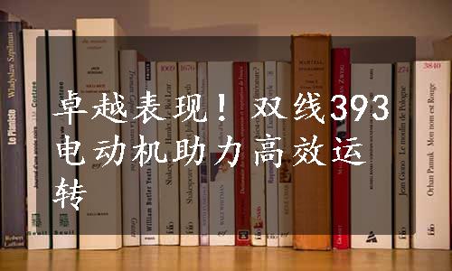 卓越表现！双线393电动机助力高效运转