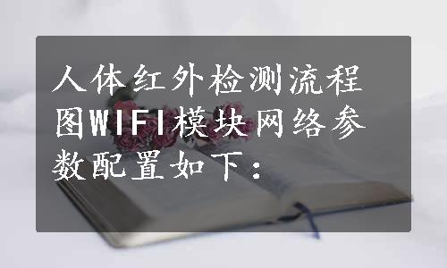 人体红外检测流程图WIFI模块网络参数配置如下：