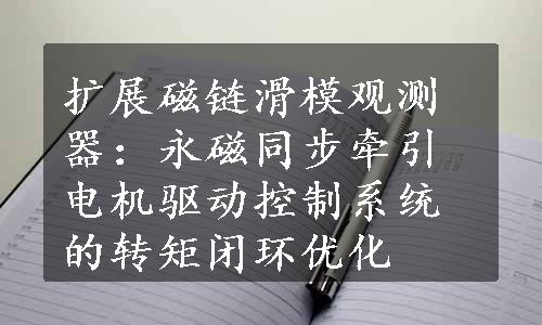 扩展磁链滑模观测器：永磁同步牵引电机驱动控制系统的转矩闭环优化