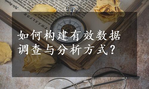 如何构建有效数据调查与分析方式？