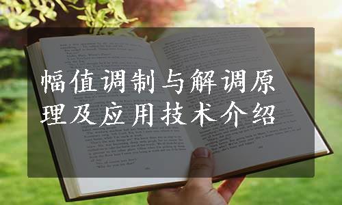 幅值调制与解调原理及应用技术介绍