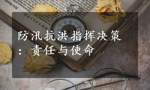 防汛抗洪指挥决策：责任与使命