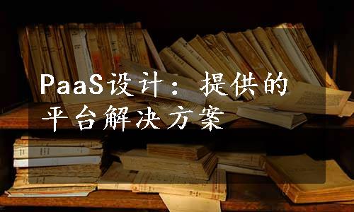 PaaS设计：提供的平台解决方案