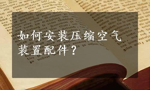 如何安装压缩空气装置配件？