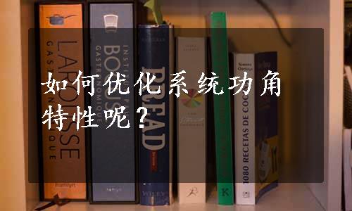 如何优化系统功角特性呢？