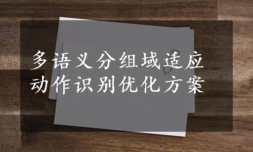 多语义分组域适应动作识别优化方案