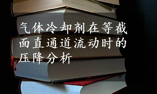 气体冷却剂在等截面直通道流动时的压降分析