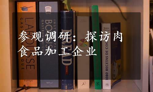 参观调研：探访肉食品加工企业