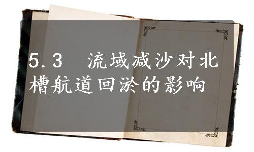 5.3　流域减沙对北槽航道回淤的影响