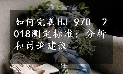 如何完善HJ 970—2018测定标准：分析和讨论建议