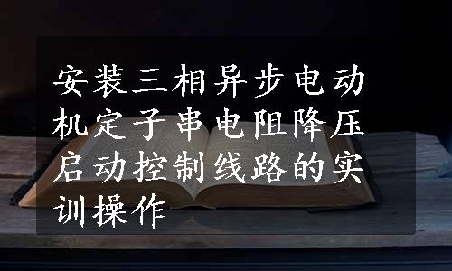 安装三相异步电动机定子串电阻降压启动控制线路的实训操作