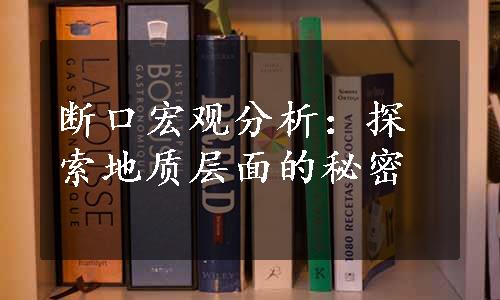 断口宏观分析：探索地质层面的秘密