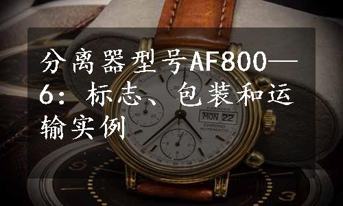 分离器型号AF800—6：标志、包装和运输实例