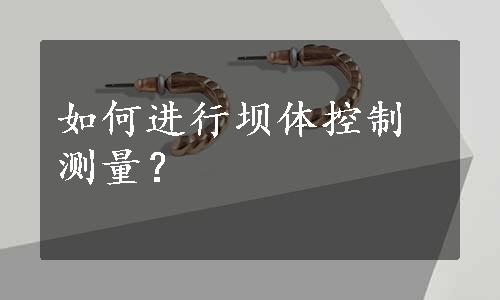 如何进行坝体控制测量？