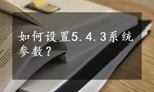 如何设置5.4.3系统参数？