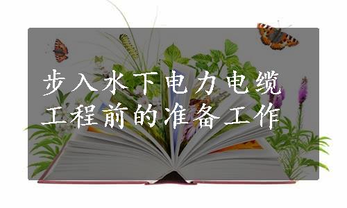 步入水下电力电缆工程前的准备工作