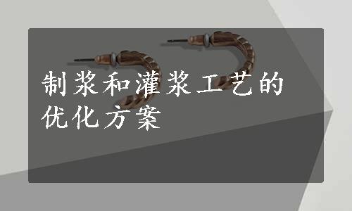 制浆和灌浆工艺的优化方案