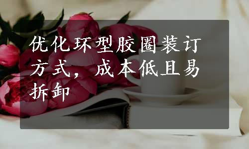 优化环型胶圈装订方式，成本低且易拆卸