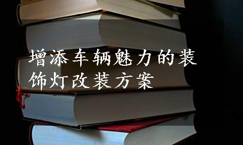 增添车辆魅力的装饰灯改装方案