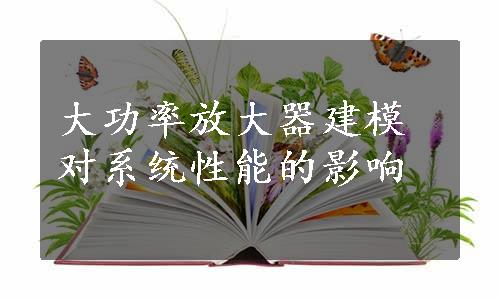 大功率放大器建模对系统性能的影响