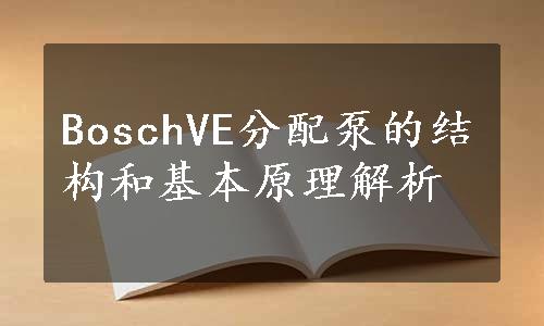 BoschVE分配泵的结构和基本原理解析