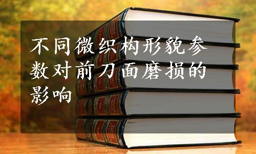 不同微织构形貌参数对前刀面磨损的影响