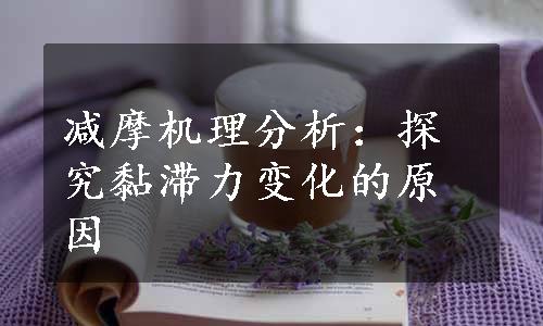 减摩机理分析：探究黏滞力变化的原因