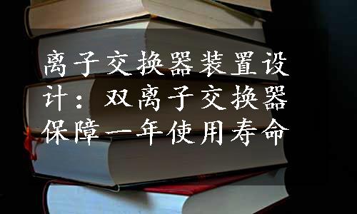 离子交换器装置设计：双离子交换器保障一年使用寿命