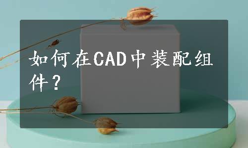 如何在CAD中装配组件？