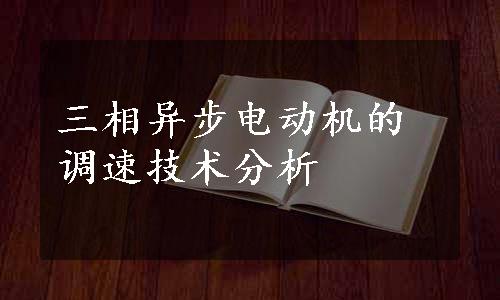 三相异步电动机的调速技术分析