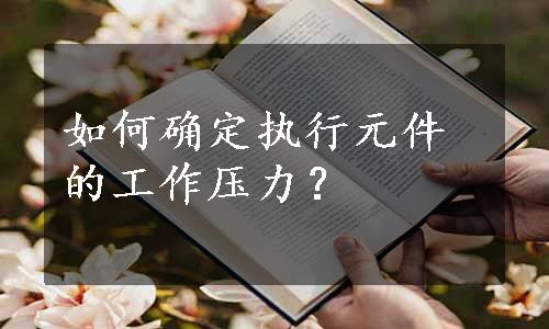 如何确定执行元件的工作压力？