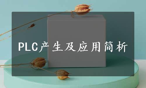 PLC产生及应用简析