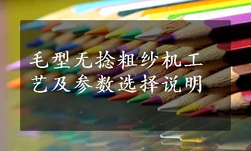 毛型无捻粗纱机工艺及参数选择说明