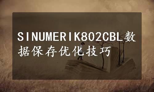 SINUMERIK802CBL数据保存优化技巧