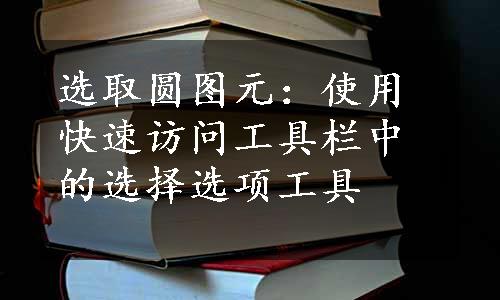 选取圆图元：使用快速访问工具栏中的选择选项工具