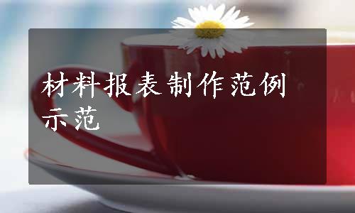 材料报表制作范例示范