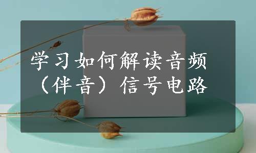 学习如何解读音频（伴音）信号电路