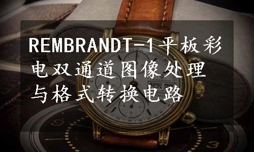 REMBRANDT-1平板彩电双通道图像处理与格式转换电路