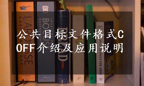 公共目标文件格式COFF介绍及应用说明