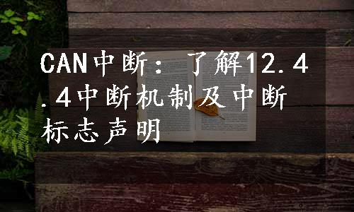 CAN中断：了解12.4.4中断机制及中断标志声明