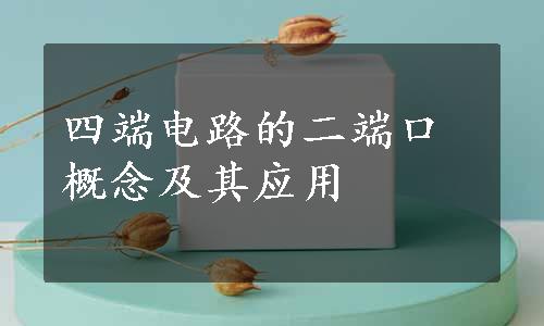 四端电路的二端口概念及其应用