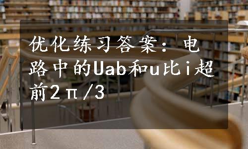 优化练习答案：电路中的Uab和u比i超前2π/3