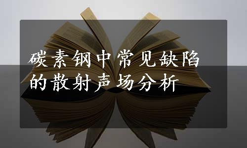 碳素钢中常见缺陷的散射声场分析