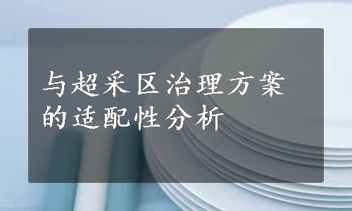 与超采区治理方案的适配性分析