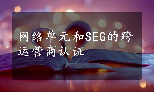 网络单元和SEG的跨运营商认证