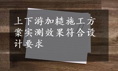 上下游加糙施工方案实测效果符合设计要求